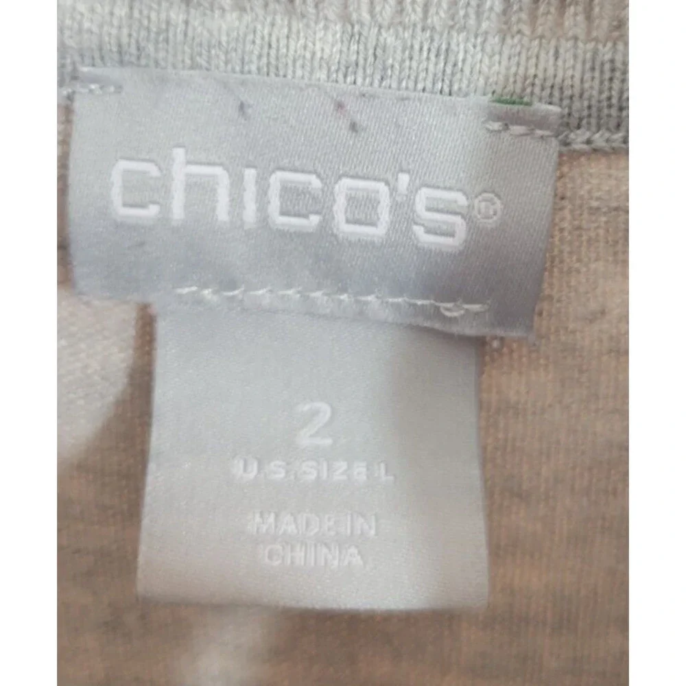 Chico's Gray Featherweight Knit Turtleneck Pullover Tunic Sweater Size 2 = Large